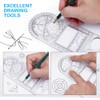 Vicloon Geometric Ruler, Multifunctional Geometric Ruler, Transparent Mathematics Drawing Ruler,