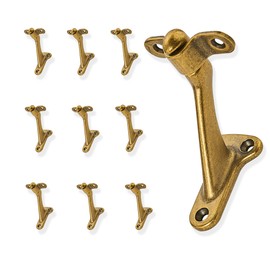 ZAUYX 10 Pack 3 Inch Hand Rail Bracket Antique Brass Stair Brackets Heavy Duty Handrail Brackets for Stairways Handrail Staircase Bracket