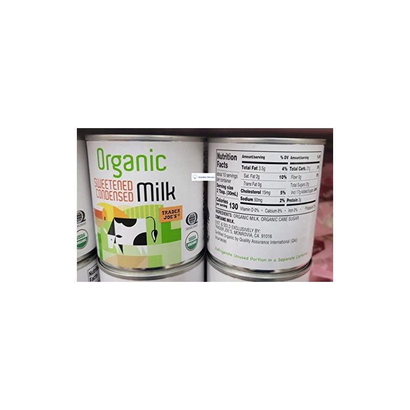 Trader Joe's Organic Sweetened Condensend Milk 14oz 397g (Two Cans)