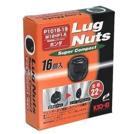 KYO-EI [Kyaga Industry] Lug Nuts Super Compact [Quantity: 16 Pieces] [Bag Type 19HEX ] M12 x P1.5 P101B-19-16P