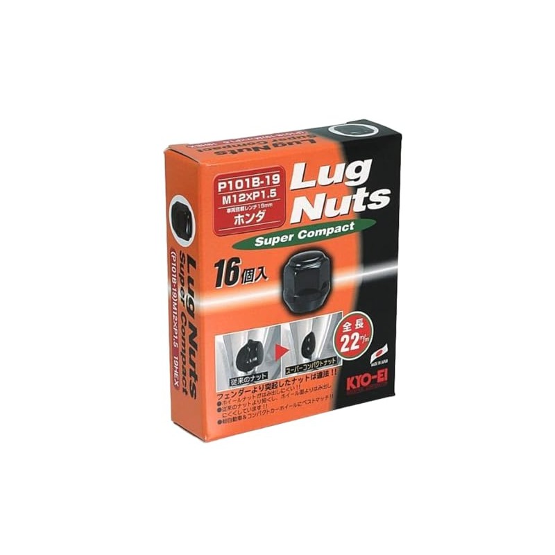 KYO-EI [Kyaga Industry] Lug Nuts Super Compact [Quantity: 16 Pieces]