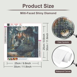 Anuver Landscape Diamond Painting Kits for Adults, 5D DIY Diamond Art Kits for Beginners, Full Drill Diamond Painting Kits for Home Wall Decor, Black Panther 12x12 Inch