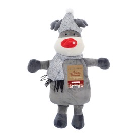 OLIVIA ROCCO Christmas Hot Water Bottle with Cover Winter Fun Festive Gift Idea for Kids and Adults UK Safe Tested Natural Rubber 1 Litre Bottle (Reindeer)