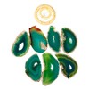 KYEYGWO Green Agate Discs Geode Wind Chime Sun Catcher Crystal