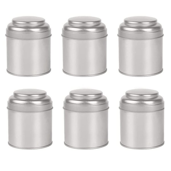 NISHZHU 6 Small Tea Canisters with Airtight Double Lids, Mini