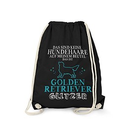 Fashion Alarm Sports Bag – That's No Hair – Dog Golden Retriever Glitter Fun Rucksack Slogan Funny Breed Dog Owners Gift Idea, Black