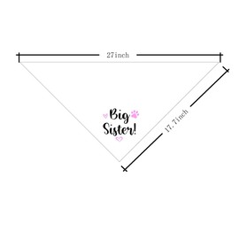 Dog Bandana, Big Sister Dog Bandana, Dog Scarf Classical White Printing, Dog Scarf Accessories, Dog Bandana Pet Scarf, Pet White Scarf Gender Reveal Accessories, Pet Scarf, Dog Bandana Gift (E20)