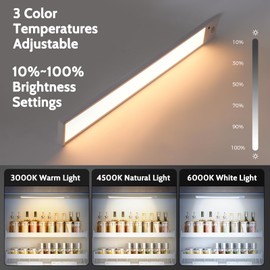 QENLAI 16 inch Under Cabinet Lighting with Remote, Motion Sensor Closet Light, 1500mAh Rechargeable Battery Dimmable 3 Color Temperature Magnetic Wireless for Kitchen, Shelf, Stairs, Wardrobe, 6 Pack