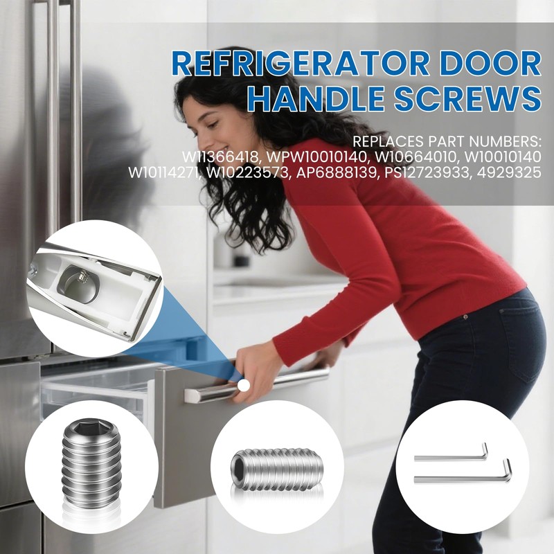 NBPLUS W11366418 Refrigerator Freezer Door Handle Mounting Set Screw Fridge