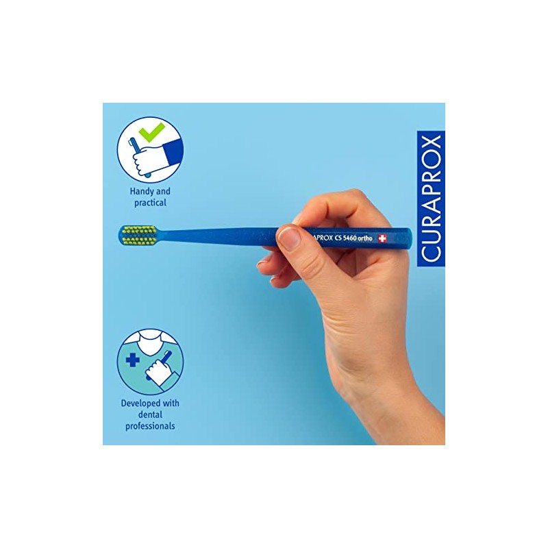 Cepillo de dientes de ortodoncia Curaprox CS 5460: cuidado de