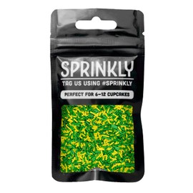 SPRINKLY - Matt Sugar Strands - Yellow & Dark Green - 30g