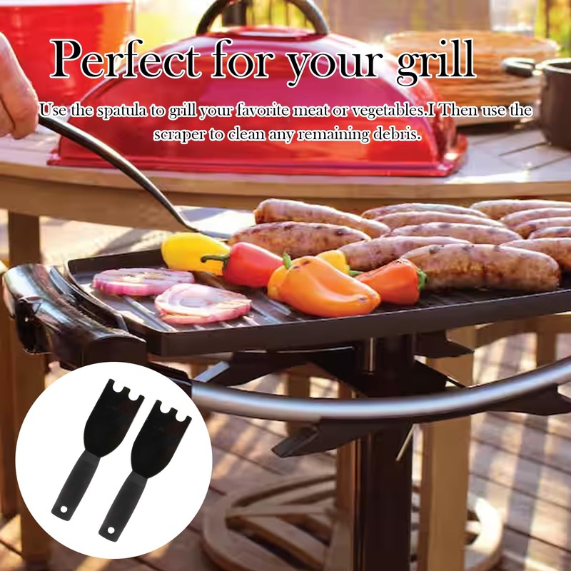 DtgEcd 2 Pack Grill Scraper, Heat-Resistant Nylon Spatula for Indoor