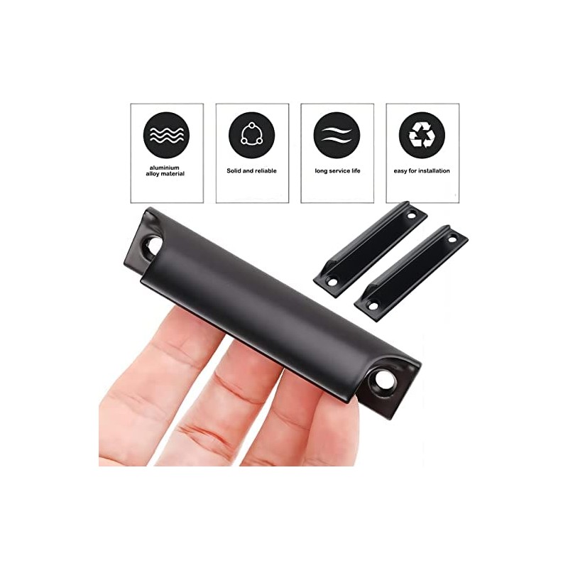 Taicols 2 Pcs Sliding Door Handles, Aluminum Alloy Curved Handle