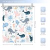 Riyidecor Ocean Whale Kids Shower Curtain 60Wx72H Inch Underwater Cartoon
