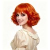 Rugelyss Short Curly Wavy Auburn Copper Red Wig with Bangs