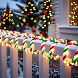 Vigdur Christmas Candy Cane Lights - 33FT LED Candy Cane Rope Lights Outdoor Waterproof Decorative Christmas Lights for Holiday Party Home Patio Indoor Xmas Decorations(360 LEDs)