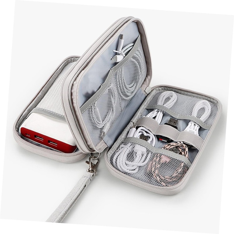 KOMBIUDA Multi Functional Electronic Organizer Bag Double Layer Cable Storage