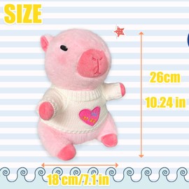 MOMIU Capybara Plush Toy with 7 Pcs Clothes & Accessories, Cute Capybara Stuffed Animal with Outfits (Pink)