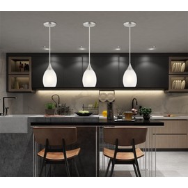 Glassland Pendant Lighting, 1 Light Mini Pendant Light in Brushed Nickel with Cracked Frosted Glass Shade, ETL Listed.