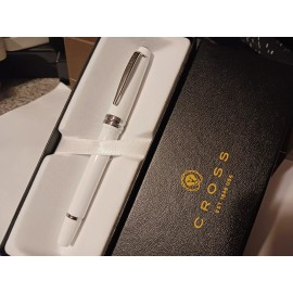 CROSS WHITE AND CHROME BAILEY ROLLERBALL PEN BRAND NEW DAD MOM $100 GIFT