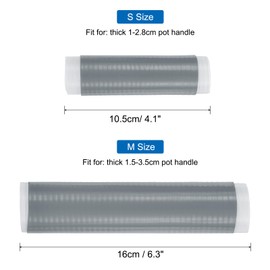 uxcell Silicone Pan Handle Sleeve Set, Heat Resistant Potholder Pot Holders Cover Sleeve for Cast Iron Frying Pan Handle Holder Spatulas, Grey (S+M)