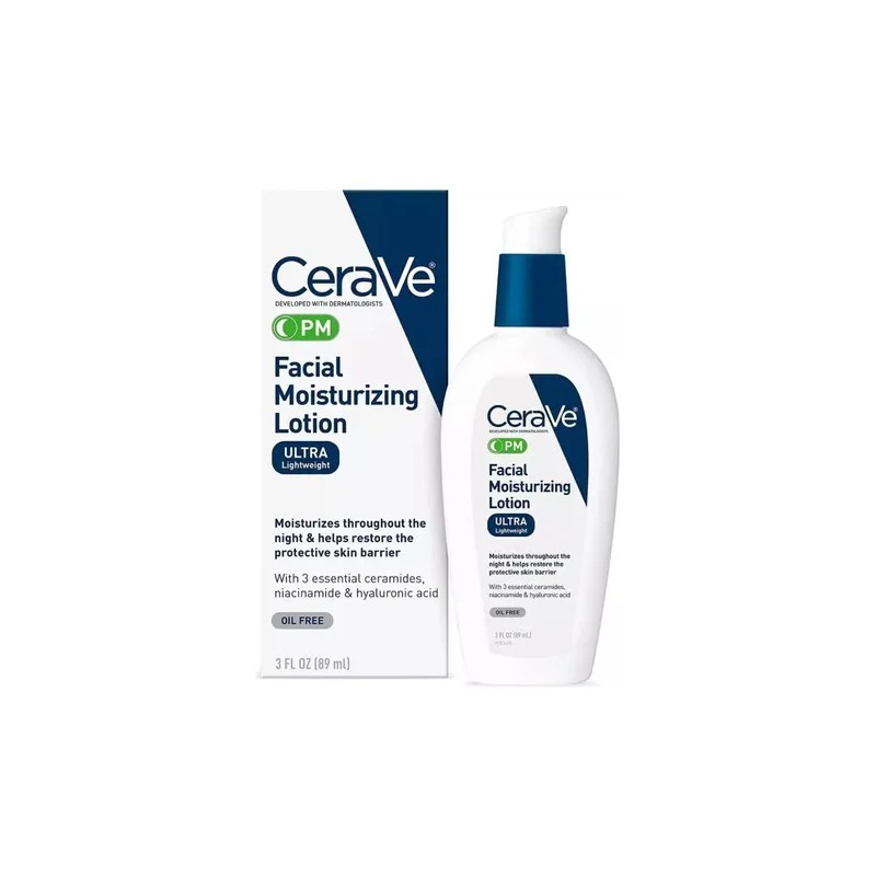 Locion Hidratante Facial - Cerave Pm - Ultra Ligero 89ml
