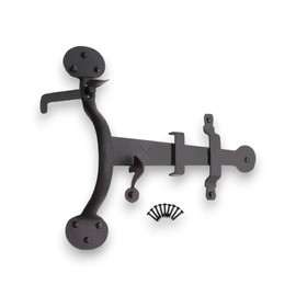 Infinity Decor 8” Wrought Iron Suffolk Penny End Thumb Door Latch Pack Beeswax Set – Hand Forged Latch for Wooden Gate, Shed and Barn Door