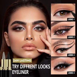 Lápiz Delineador De Ojos En Gel, Maquillaje Rico, Duradero E