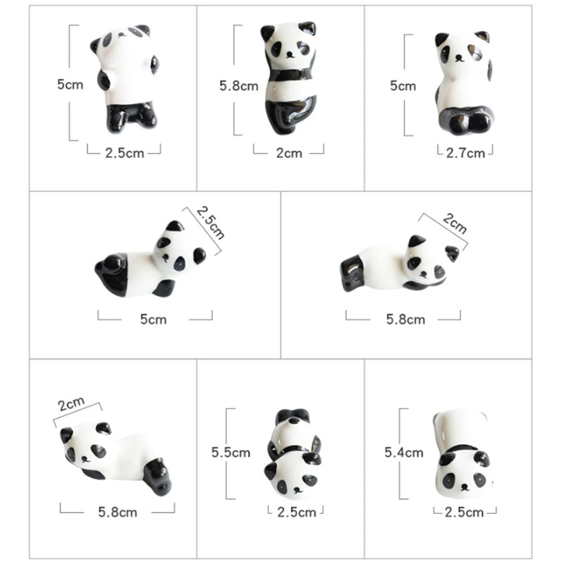 Pack of 8 Chopstick Holders, Cute Panda Shaped Chopstick Rack,