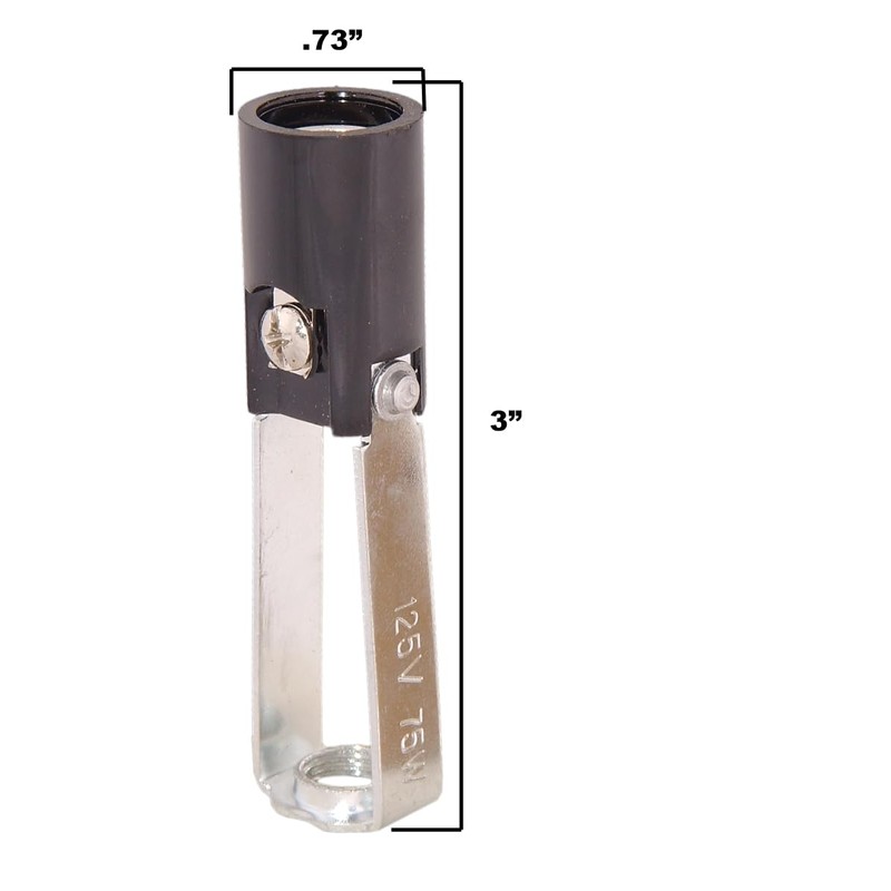 B&P Lamp® 3 Inch Keyless Candelabra Socket with Insulator, Tapped