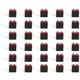 100Pcs 3mm Light Holder Dual Hole LED Diode Lamp with Base Industrial Indicator AccessoriesRed Light