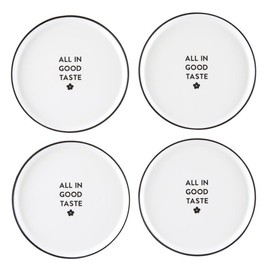 Santa Barbara Design Studio Small Plate Set Melamine Appetizer Plates, Set of 4, All in Good Taste
