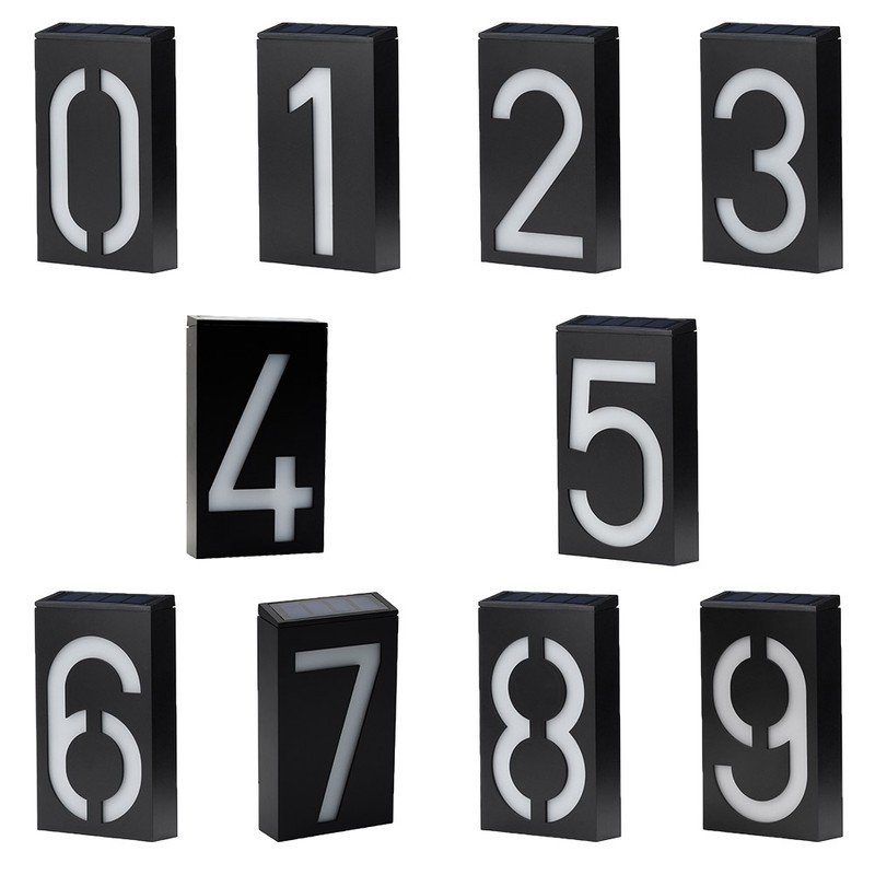 Solar Power LED Light Sign House Hotel Door Address Plaque