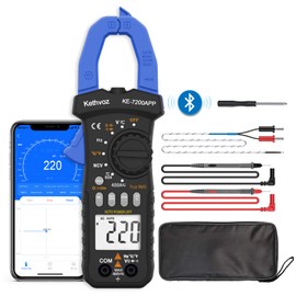 Bluetooth Clamp Multimeter, Kethvoz TRMS 6000 Counts Pliers Multi Tester, Auto Range Pliers Ammeter NCV Voltmeter with Continuity Diode Ohm Frequency Capacitance Meter KE-7200APP