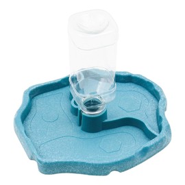 ZONADAH 2 in 1 Automatic Reptile Feeders Waterer Tortoise Water Feeding Dish Dispenser Drinker Food Water Bowl for Lizards Tortoises Gecko Chameleon Blue