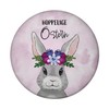 Hoppy Easter Magnet Round with Cute Easter Bunny as Easter