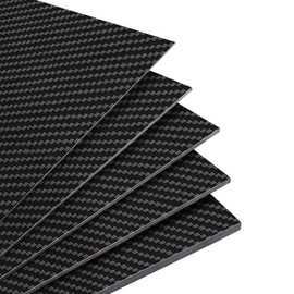 Kalolary Carbon Fiber Sheet 250 X 100 X 1 MM, 3K Real Carbon Fiber Board Plate Carbon Plate Twill Weave Panel Sheets Available in 0.5mm-5mm 100% 3K Glossy Surface Laminate Carbon Fiber Sheet