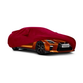 55TECH Indoor car Cover for Nissan GTR, Long Term Storage Garage 100% Custom Made with Side Mirror Pockets (Nissan GTR - Indoor- Red)