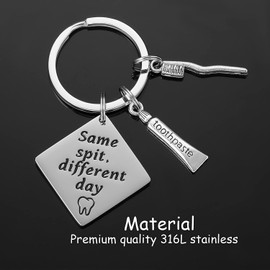 HUTIMY Dentist Gifts Keychain for Men Women Funny Dental Hygienist Gift Ideas with Tooth Charm Dentists Assistant Key Chains Jewelry Dental Keychain