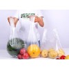 XUMIN Pack of 100 Clear Plastic Supermarket Vest, transparent, Classic
