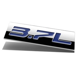 Auto Dynasty Chrome Finish Metal Emblem 3.7L Badge, (Blue Letter)