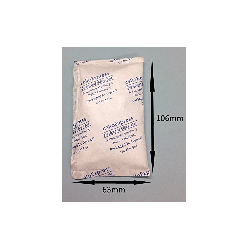 celloexpress Silica Gel Pouches - 25g Silica Gel in Tyvek