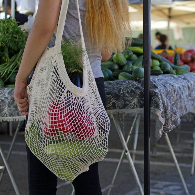 Simple Ecology Organic Cotton Heavy Duty Double Handle String Bag;