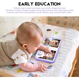 Baby Photo Book Holds 21 4x6 Photos – Soft My First Family Photo Album (Purple)