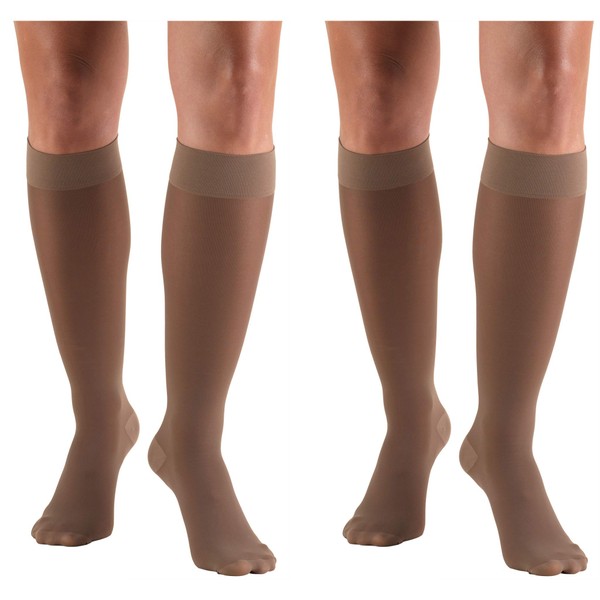 Truform Compression 30-40 mmHg Knee High Stockings Taupe, X-Large, 2 Count