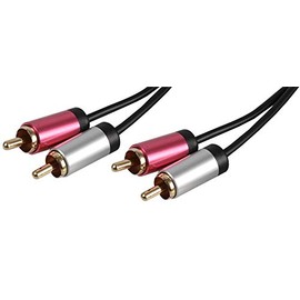 2X PHONO PLUG TO PLUG LEAD 2M ALU, Audio & Video Cable Assemblies QTY X 1