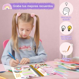 Kit De Diario Para Niñas 85 Pzs, Set de Papelería para Diarios Bricolaje,Arte y manualidades para adolescentes Marcapáginas,Con Marcos de Fotos, Pegatinas, Clips, Bolígrafo Regalo para 4-12 Años