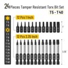 Bates- Torx Bit Set, 24 pcs, T5-T40, Tamper Resistant Torx