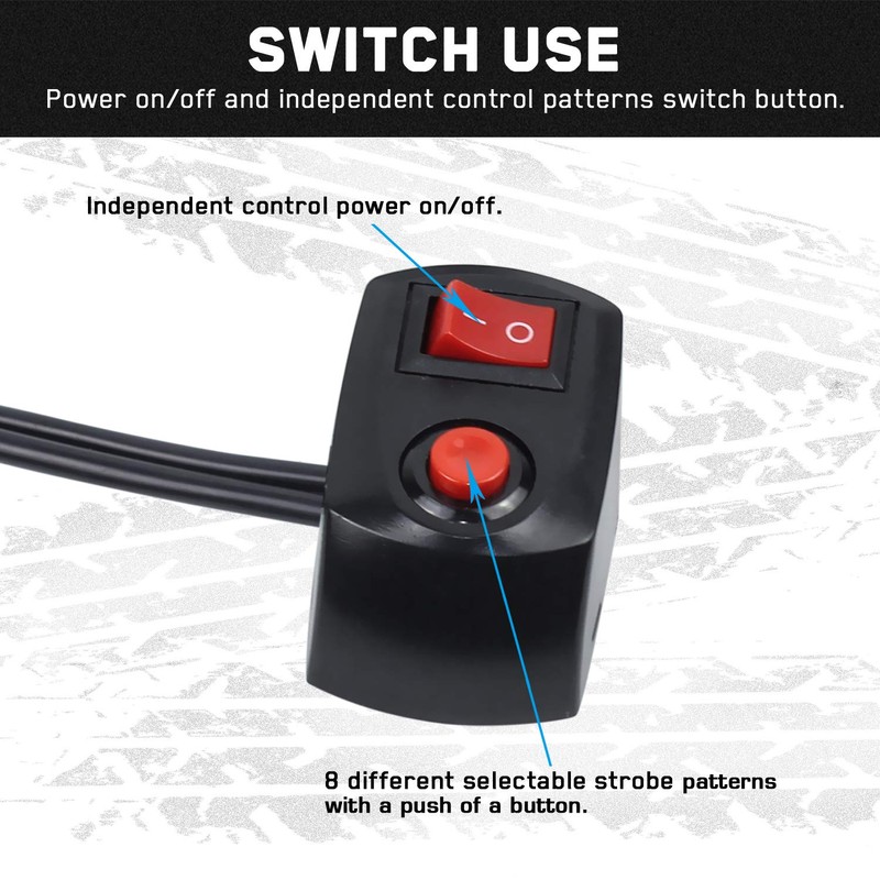 LINKITOM 4pcs Ultra Slim Sync Feature 24-LED Car Truck Surface