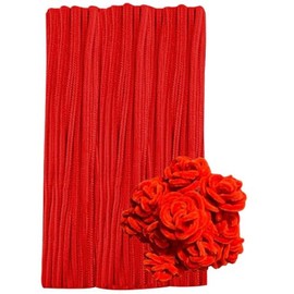100 Pieces Pipe Cleaners Chenille Stem, Pastel Candy Color Pipe Cleaners Set for Pipe Cleaners DIY Arts Crafts Decorations, Chenille Stems Pipe Cleaners (Red)